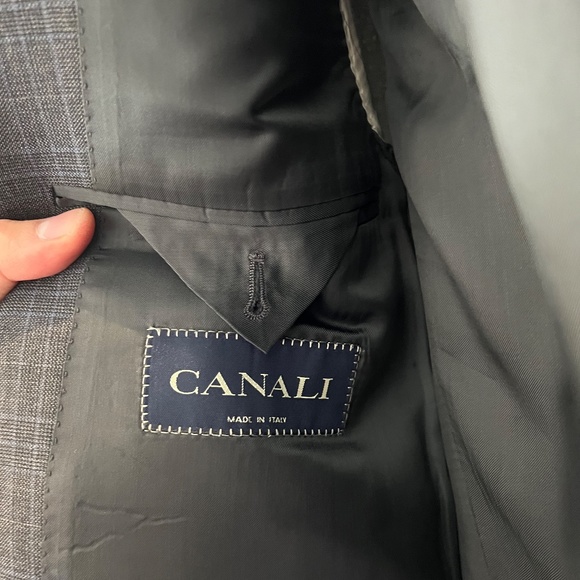 Canali - 100% Wool Two Button Blazer In Grey & Blue Size US38R/EU48R - 80% OFF! - Picture 6 of 9